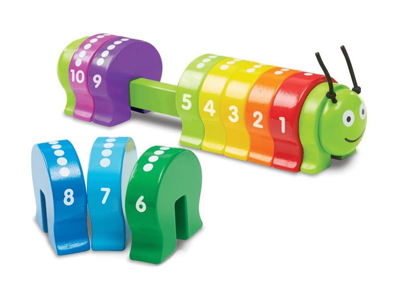 Melissa & Doug Fa készségfejlesztő játék, Színes számtanuló hernyó (9274)