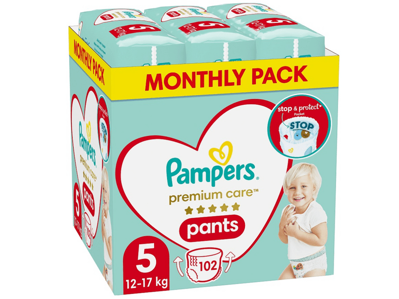Pampers Premium Care pelene za hlače, S5, 102 kom