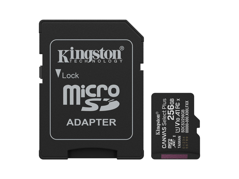 Kingston Canvas Select Plus microSD kártya, 256 GB (SDCS3/256GB)