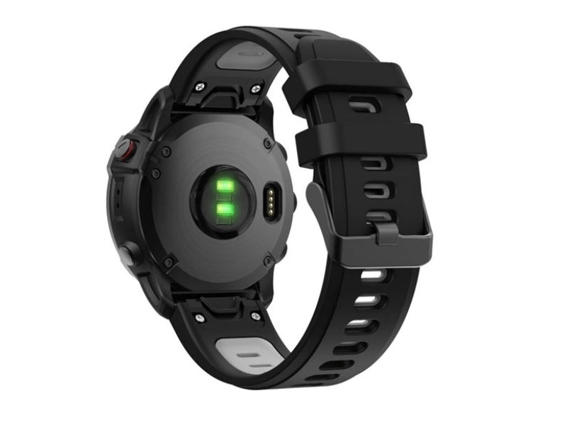 Gigapack Garmin Epix/Fenix 22mm Szilikon Pótszíj, fekete/szürke (149192)