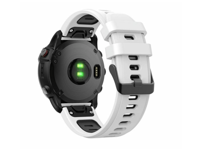 Gigapack Garmin Epix/Fenix 22mm Szilikon Pótszíj, fehér/fekete (149190)