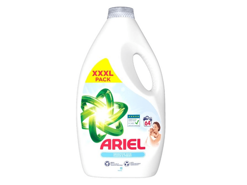Ariel Sensitive Skin Clean & Fresh folyékony mosószer, 3.2L