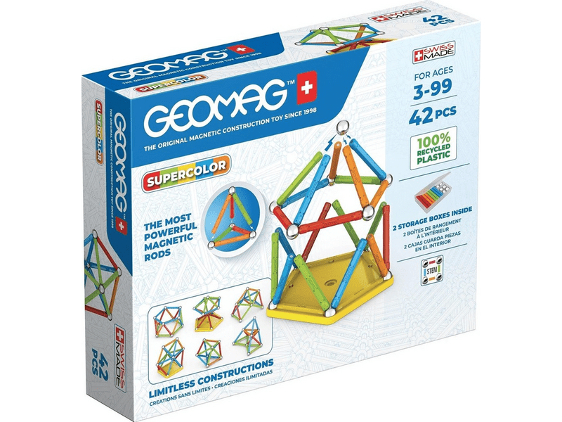 Geomag Supercolor mágneses építőjáték, 42 db (20GMG00383)