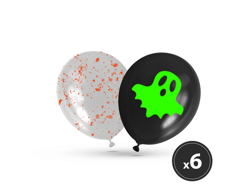 Family 58139 Halloween-i foszforeszkáló lufi szett, 6 db