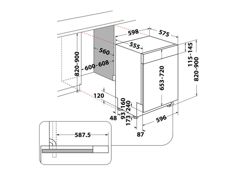 Whirlpool WBO 3T341 P X Ugradbena perilica posuđa