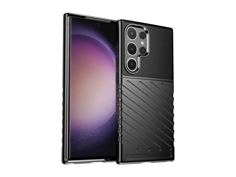 Gigapack Samsung Galaxy S24 Ultra Szilikon tok, fekete (150927)