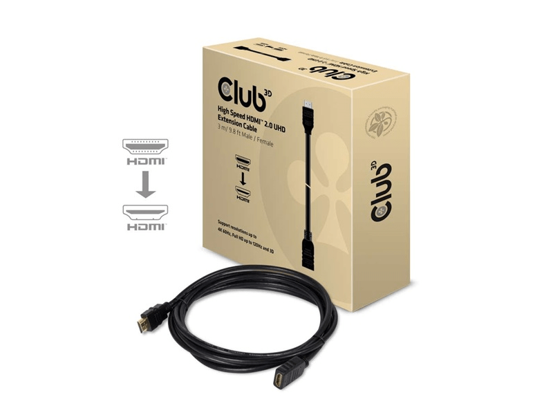 Club 3D CAC-1321 HDMI 2.0 4K60Hz Hosszabbító kábel, 3 m