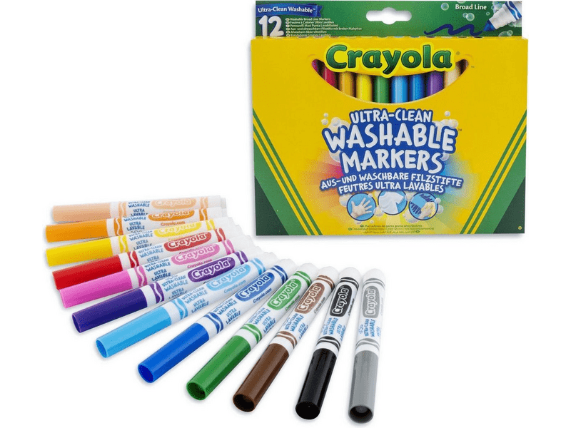 Crayola Lemosható, tompahegyű filctoll készlet, 12 db