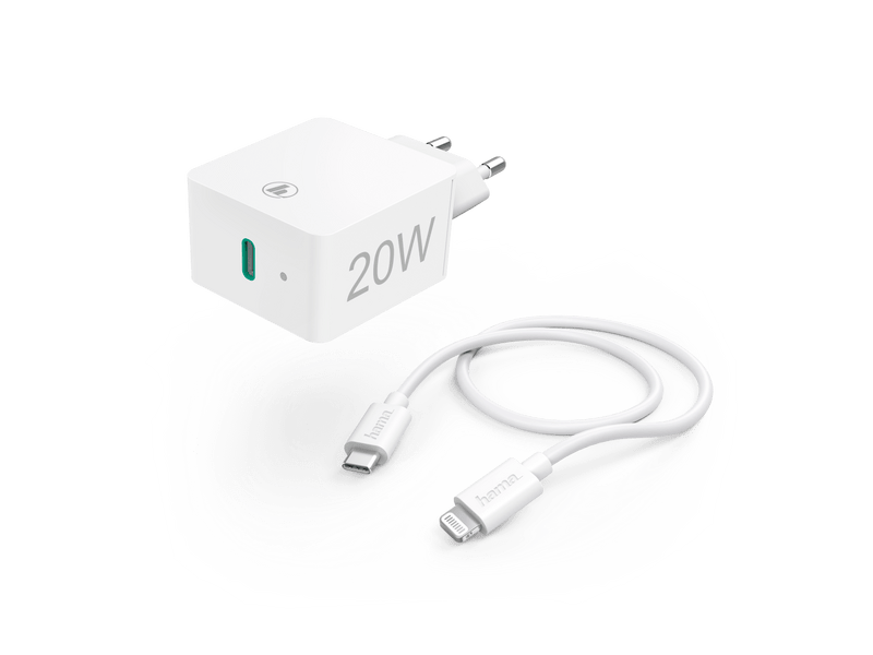 Hama 201620 Lightning-USB-C adatkábel + 20W hálózati töltő