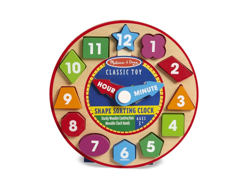 Melissa & Doug Fa készségfejlesztő játék, Formaillesztő óra