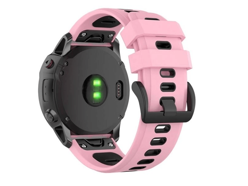 Gigapack Garmin Epix Pro/Fenix 20mm Szilikon Pótszíj, rózsaszín/fekete (149187)