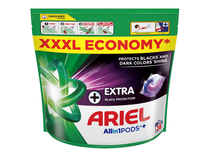 Ariel Allin1 PODS+ Extra Black Protection Mosókapszula, 38 db