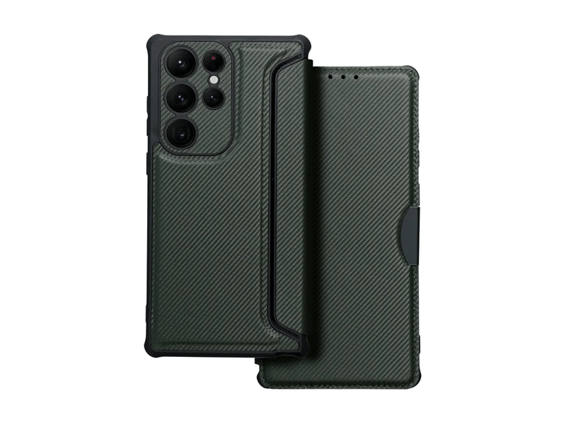 Gigapack Samsung Galaxy S23 Ultra Flip tok, sötétzöld (134657)