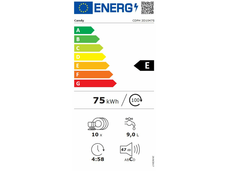 mosogatógép, 10 teríték 7 program, LED