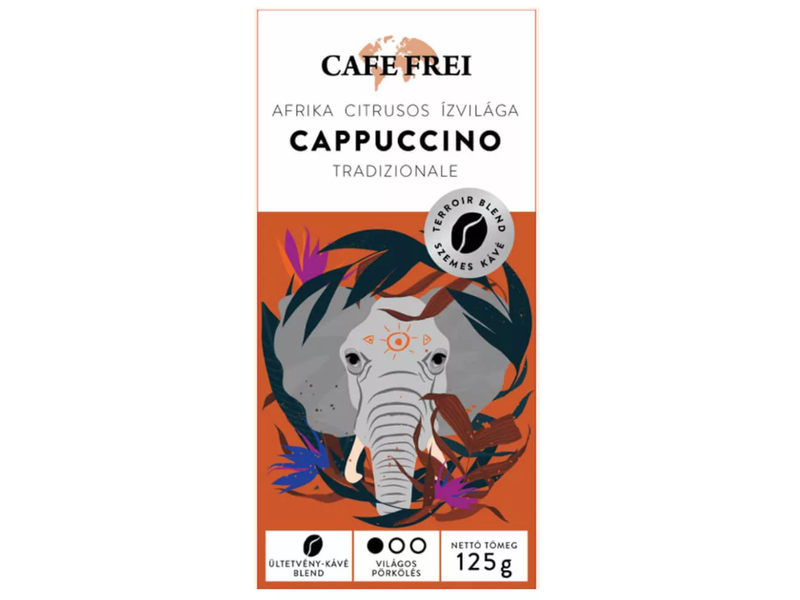 Cafe Frei Afrika Citrusos Ízvilága Cappuccino Tradizionale Szemeskávé, 125 g