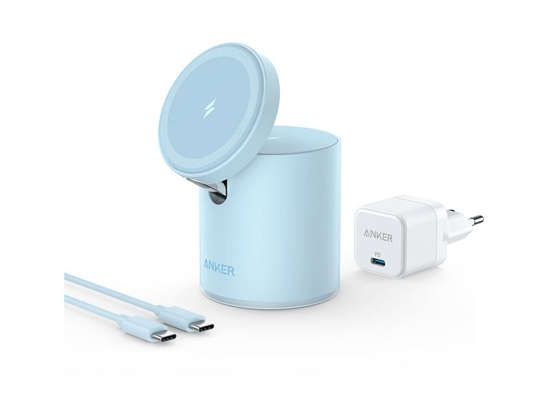 Anker PowerWave Mag-Go 2in1 Vezeték nélküli töltő, kék (B2568331)