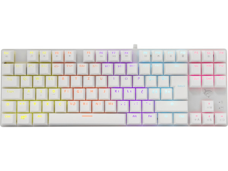 White Shark COMMANDOS Blue Switch US Gamer billentyűzet, fehér