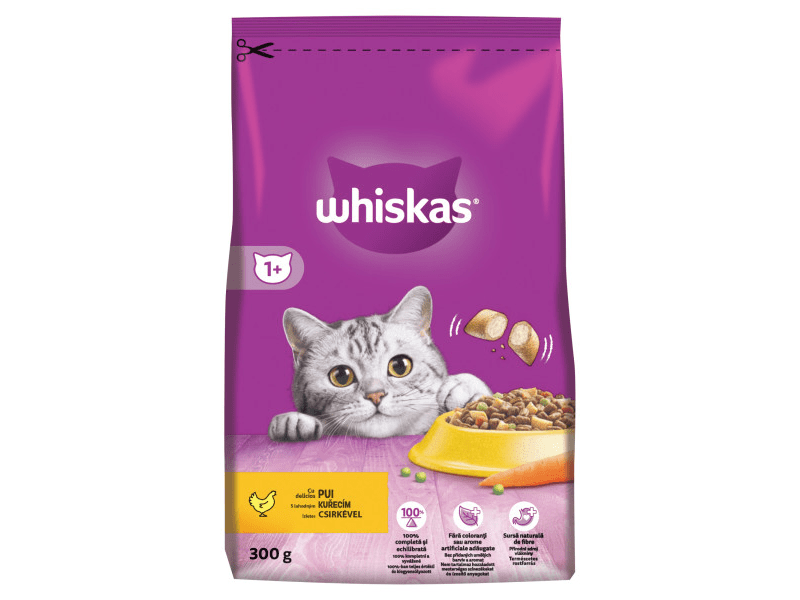 Whiskas száraztáp csirkehússal felnőtt macskák számára, 300g