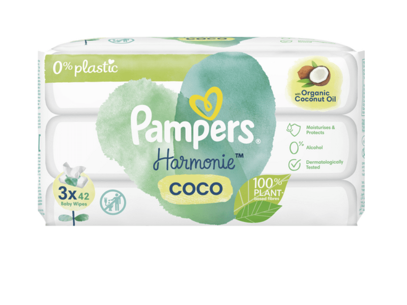 Pampers Harmonie Coconut Pure Protection törlőkendő, 3x 42 db