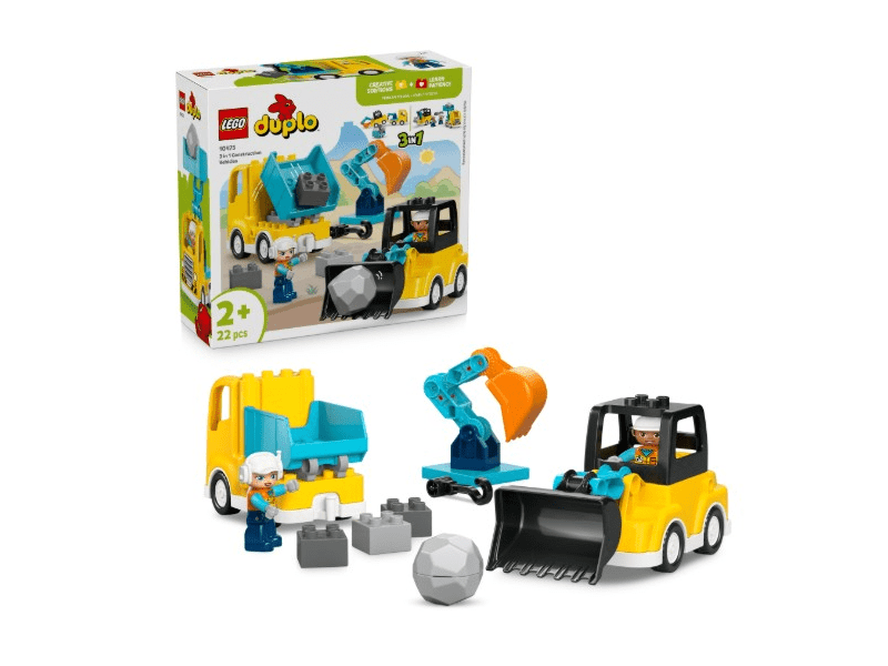 LEGO® DUPLO® Városi kalandok 3 az 1-ben építési munkagépek húsvéti játékok (10475)