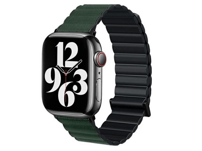 Gigapack Apple Watch Series Pótszíj, fekete/sötétzöld (149565)