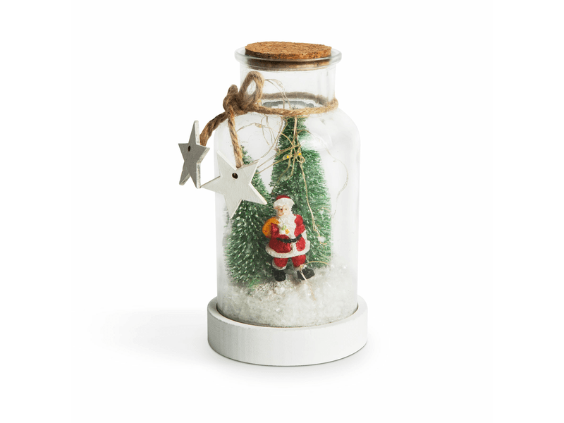 Karácsonyi LED hógömb mikulás fenyőfa