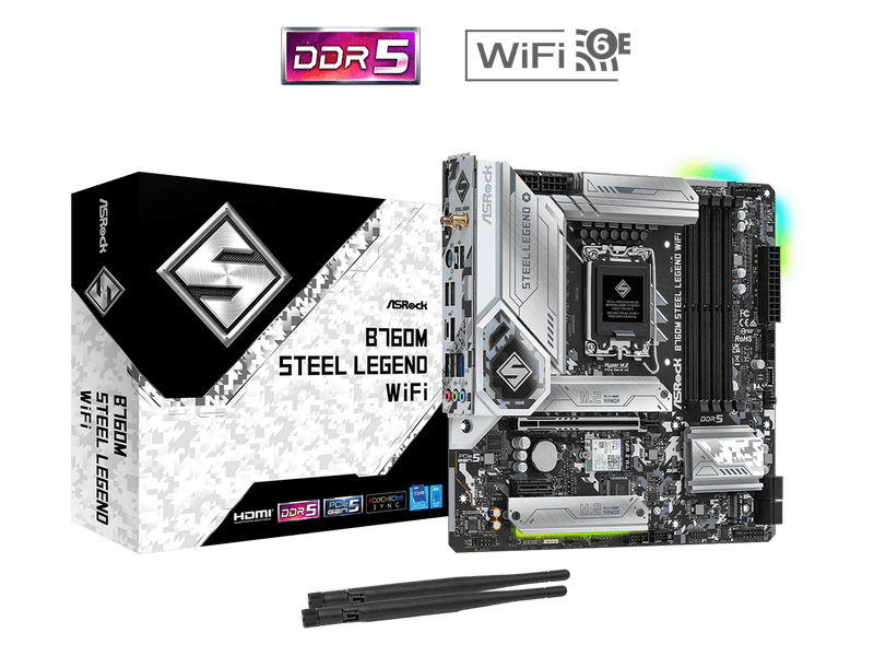 ASRock B760M Steel Legend WiFi Intel B760 mATX Alaplap