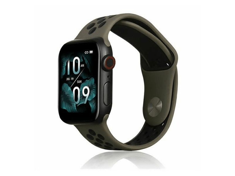 Gigapack Apple Watch Series Szilikon pótszíj, barna/fekete (141142)