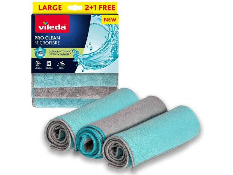 Vileda Pro Clean mikroszálas kendő, 3 db (179227)