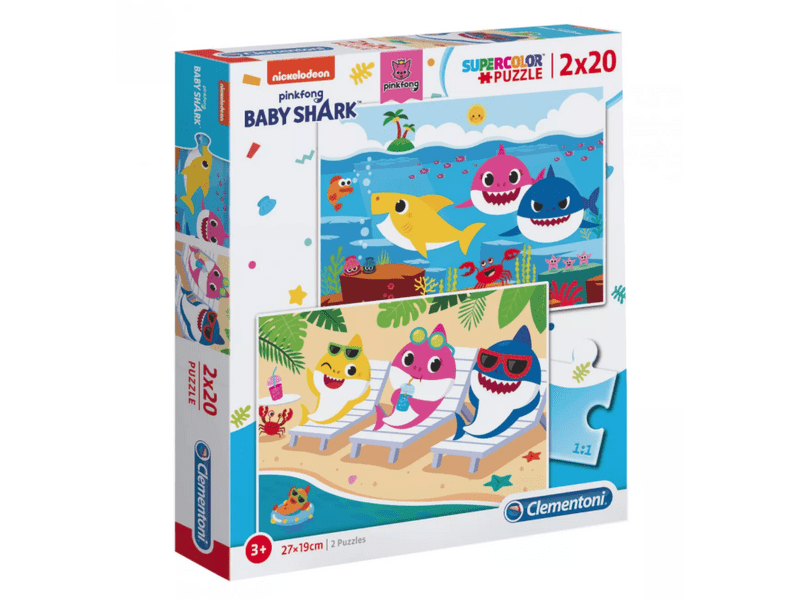 Clementoni Baby shark Puzzle, 2 x 20 db (24777)