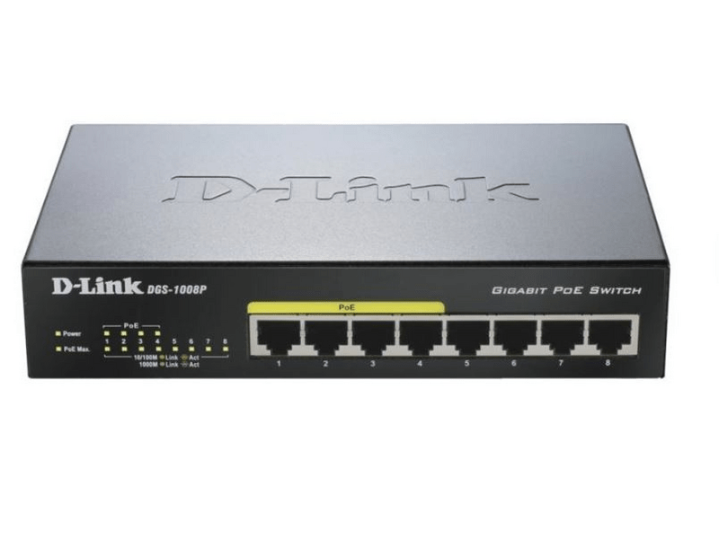 D-Link DGS-1008P/E 8x1000Mbps (4xPOE) Asztali Switch
