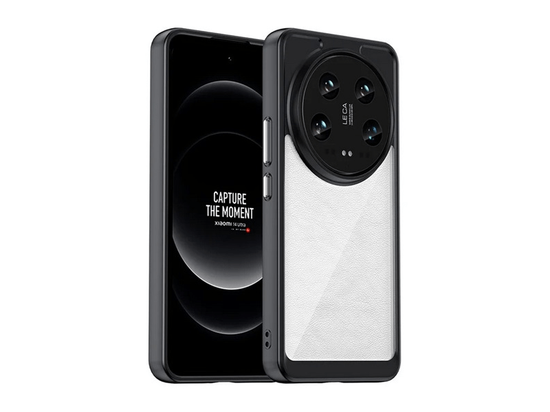 Gigapack Xiaomi 14 Ultra 5G Szilikon tok, fekete/átlátszó (156082)