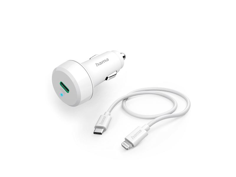 Hama 201611 Lightning-USB-C podatkovni kabel + 20W auto punjač