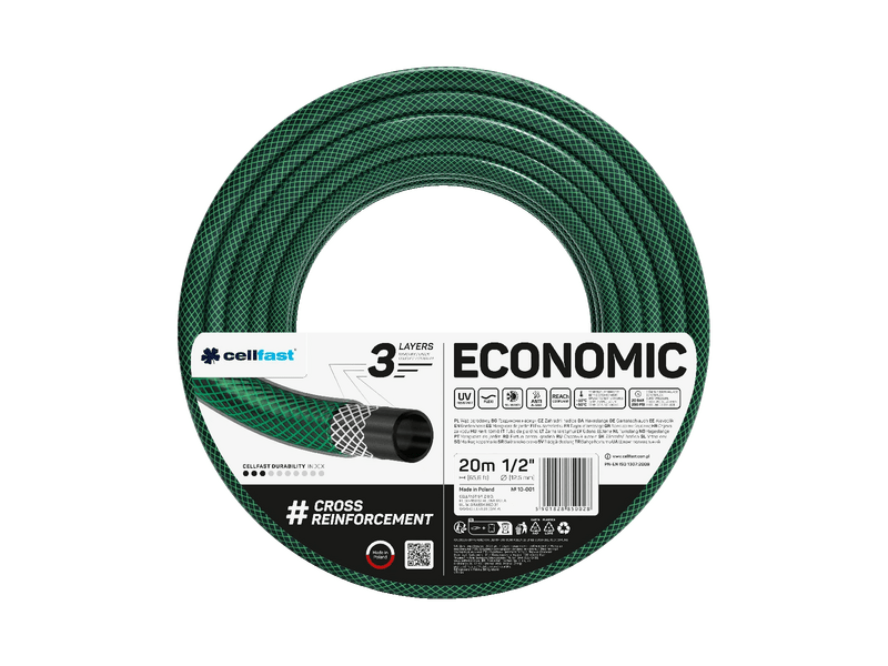 Cellfast Economic 3 rétegű locsolótömlő, 1/2