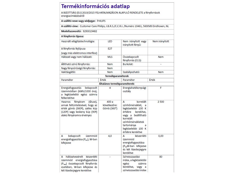 Philips 195954 LED izzó E27