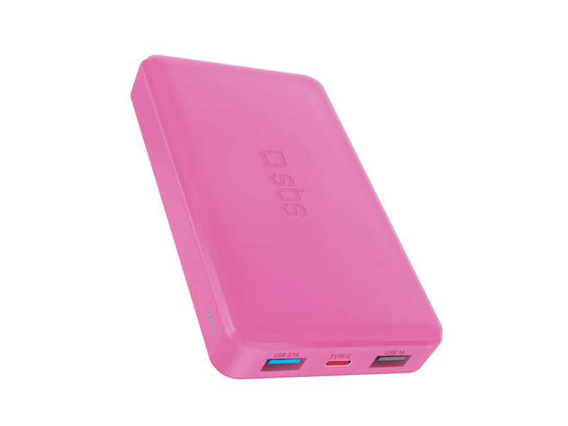 SBS 10000mAh 2xUSB-A + USB-C PowerBank, ružičasta (TTBB10000FASTP)