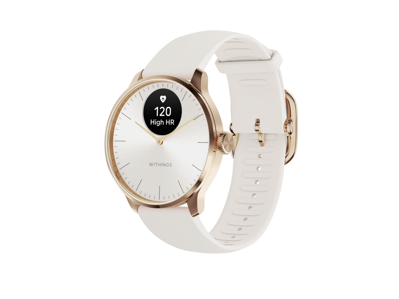 Withings ScanWatch Light Okosóra, 37mm, rózsaarany tok, homokszínű szíj