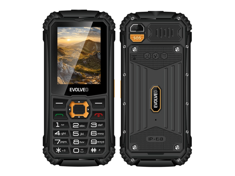Evolveo StrongPhone Q1 Dual SIM mobiltelefon, fekete/narancs