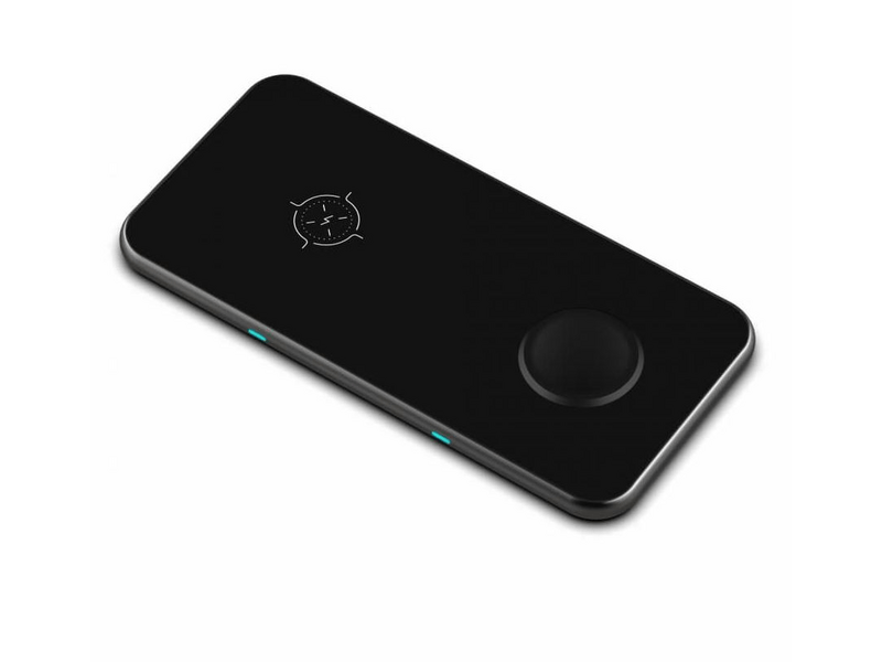 Swissten 2in1 ultravékony vezeték nélküli töltő, fekete (22055520)