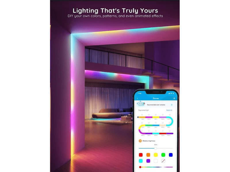 Govee RGBIC Basic Wi-Fi + Bluetooth LED Szalag, 5 m (H618A)