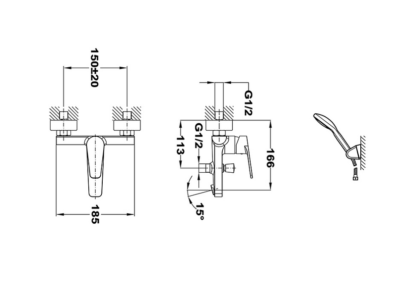 Mofém Zenit Kádtöltő csaptelep zuhanyszettel (151-1901-00)