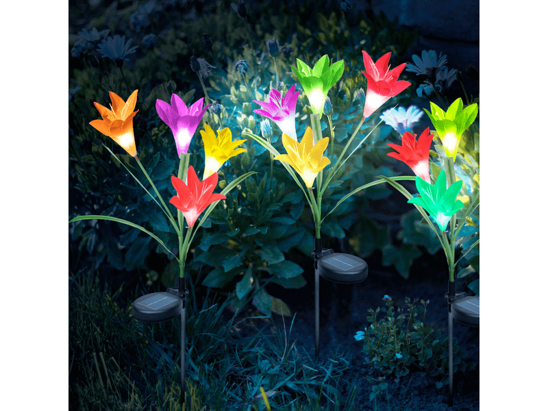 Leszúrható szolár virág RGB LED 2 db
