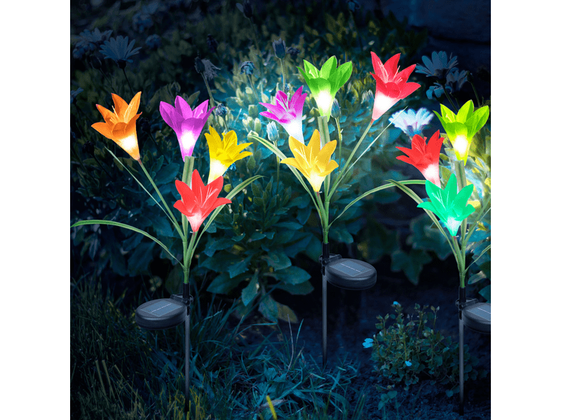 Garden of Eden 11720 RGB Leszúrható szolár virág, 2 db