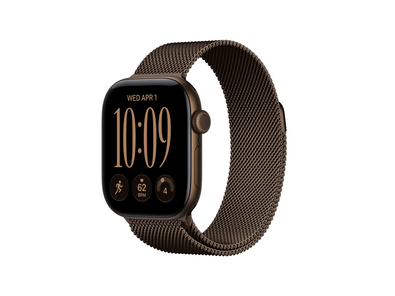 Apple Watch Series 12 GPS, 42 mm sötét bronz alumínum tok, sötét bronz milánói szíj (MKDC4MP/A)