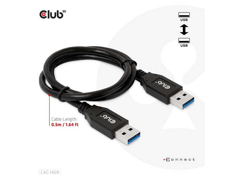 Club 3D CAC-1409 USB‑A kábel, 0.5 m
