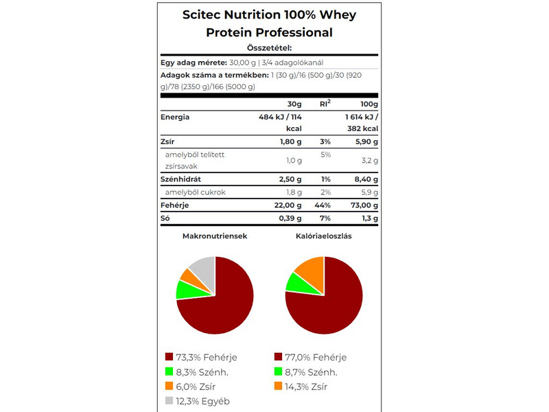 Scitec 100% Whey Protein Professional, 500 g, vanília