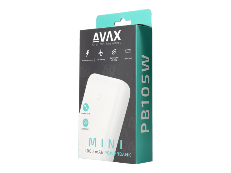 Avax PB105W USB-C 10.000 mAh Mini Powerbank