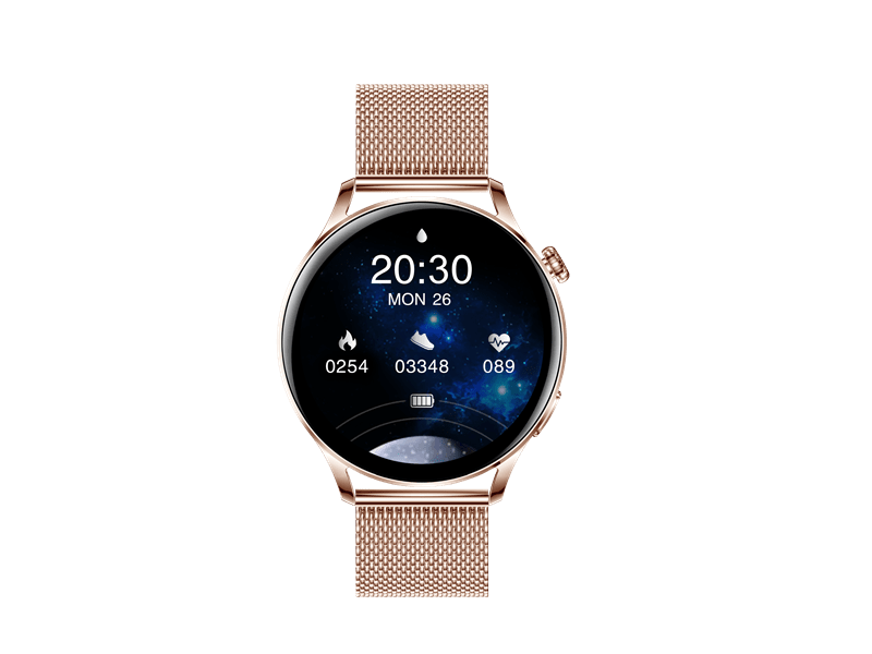 Garett Lady Elegance RT Okosóra, arany, acél szíj