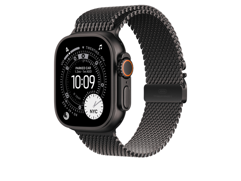 Apple Watch 49 mm-es fekete titán milánói szíj – L (MGHU4ZM/A)