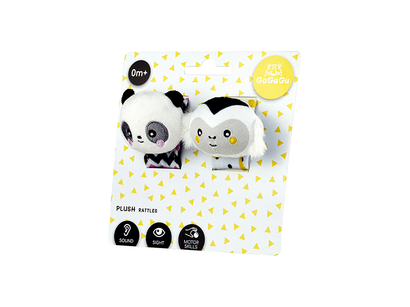 GaGaGu Dupla csörgő szett - Majom, panda (9784)